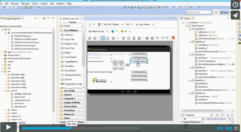 Videotutorial: Clase NotificationManager