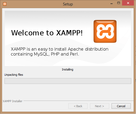 Inicio instalación XAMPP
