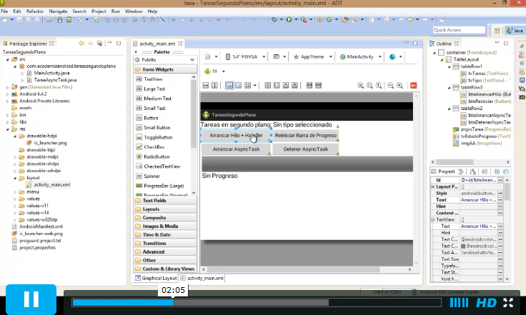 Videotutorial: Desarrollo Aplicación Android Con Ejecución De Tareas En 2º Plano