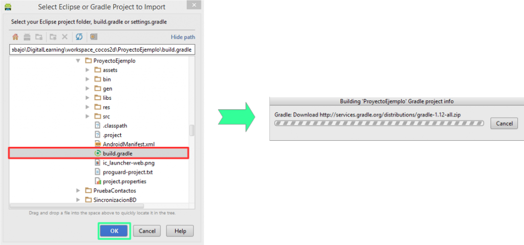 Selección build Gradle