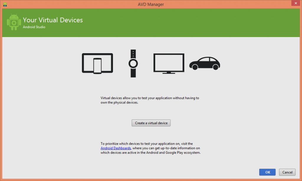 Pantalla Your Virtual Devices