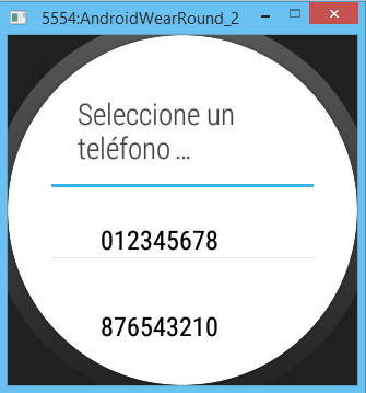 Pantalla redonda Seleccionar Telefono