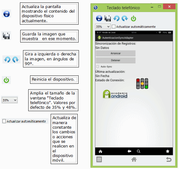 MyPhoneExplorer: pantalla dispositivo Android