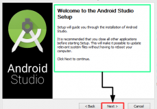 Pantalla 1 Instalación Android Studio
