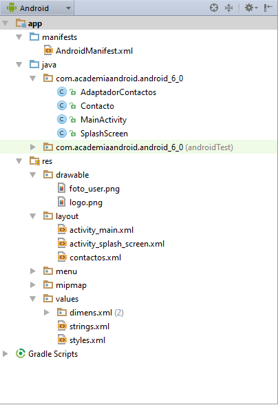 Estructura Proyecto Android 6.0