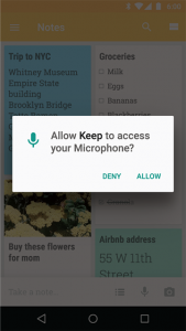 Permisos accesos para App