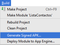 Generate Signed APK